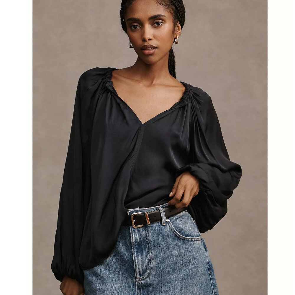 VELVET BY GRAHAM & SPENCER NORIA LONG-SLEEVE BLOUSE